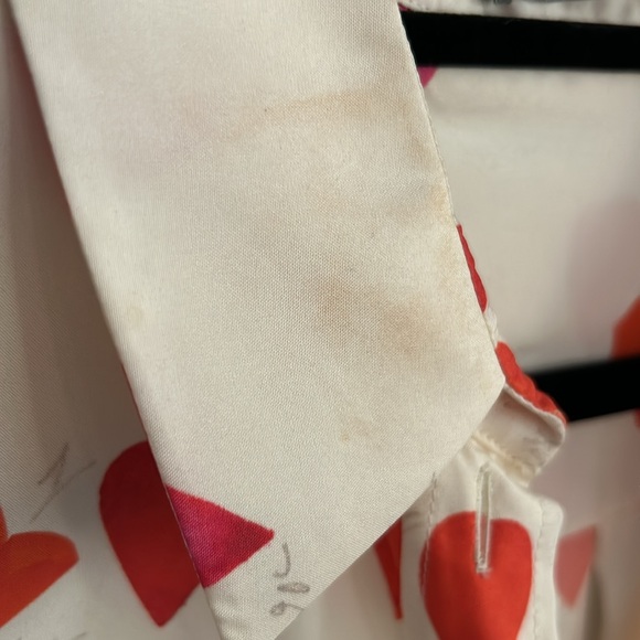 ALEXANDER MCQUEEN Printed heart pattern silk pajamas-style shirt - Picture 4 of 6